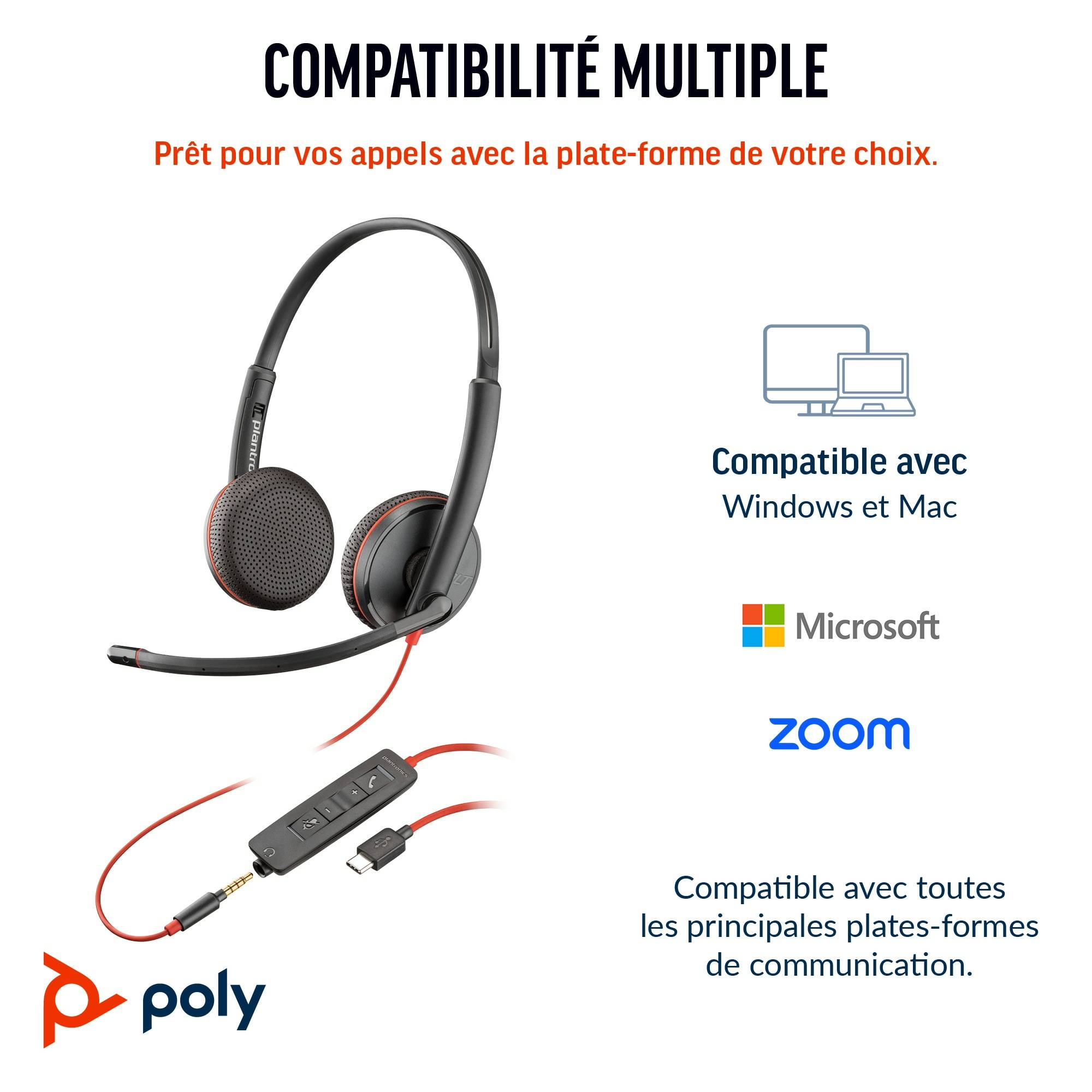 Rca Informatique - image du produit : POLY BW 3225 USB-C HS +USB-C/A (BULK)