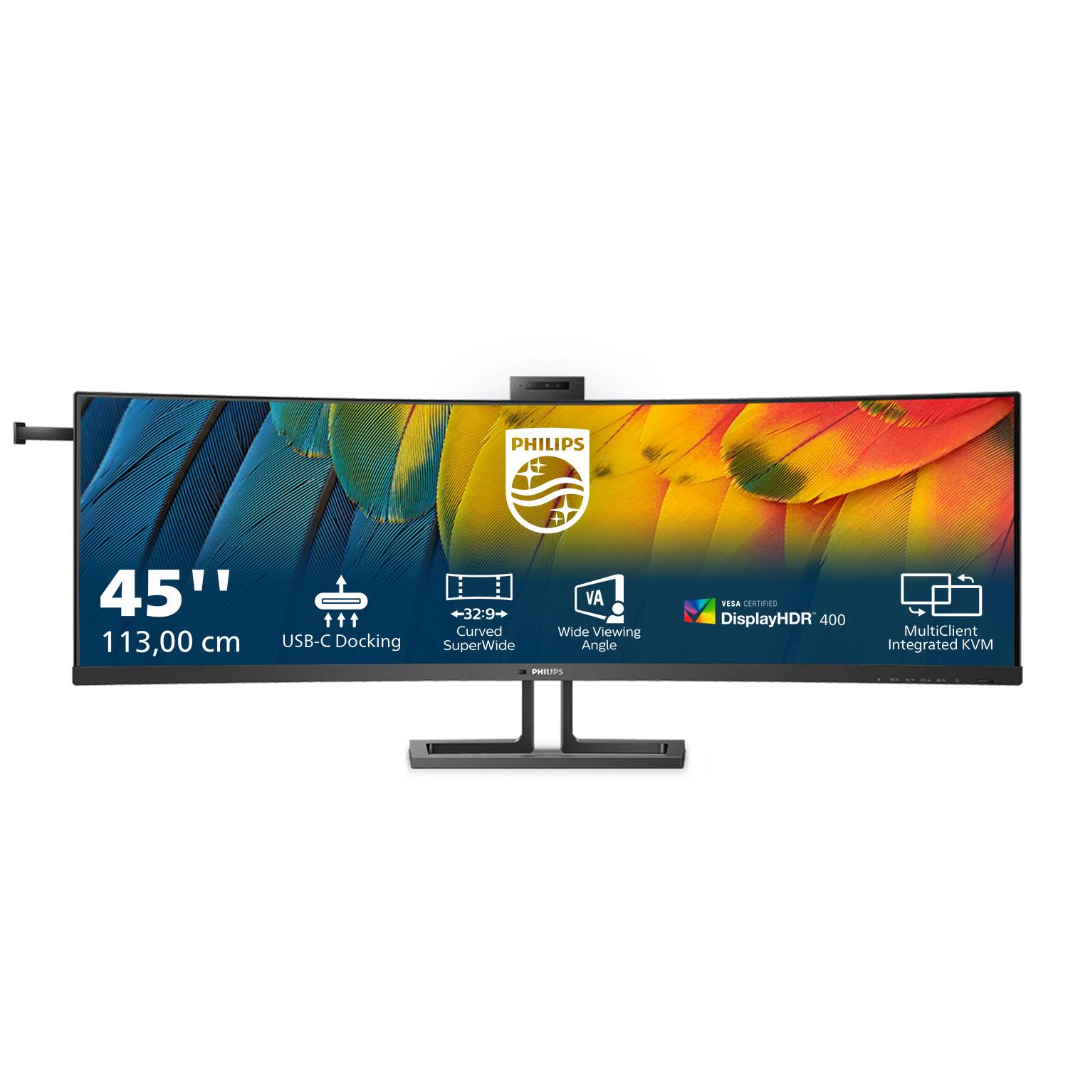 Rca Informatique - image du produit : 45B1U6900CH 44.5IN CURV VA 5K 450CD/2HDMI/DP/4USB/2USB-C/HAS