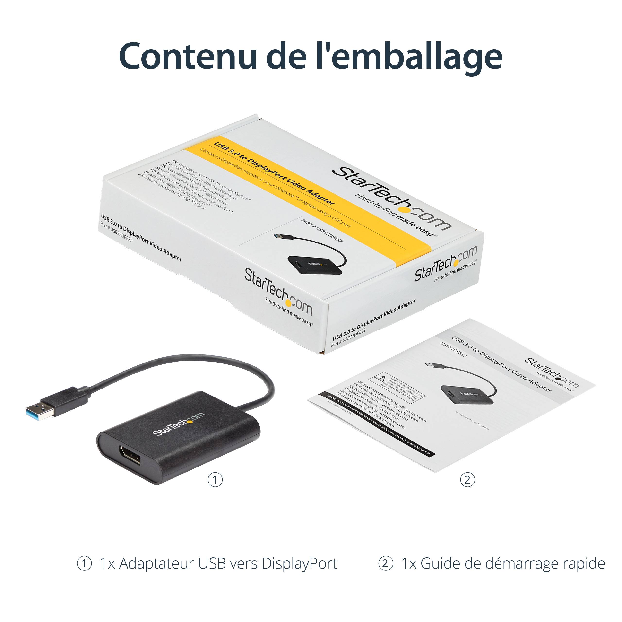 Rca Informatique - image du produit : USB TO DP 4K VIDEO CARD - USB 3.0 TO DISPLAYPORT ADAPTER - 4K