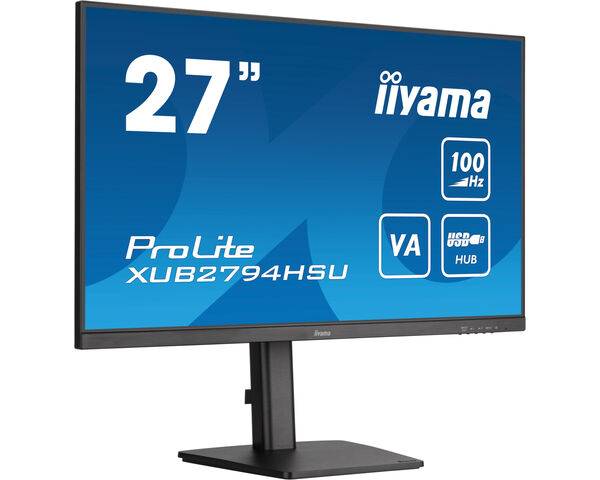 Rca Informatique - image du produit : XUB2794HSU-B6 27IN VA FHD 250CD/HDMI/DP/2USB HUB/HAS