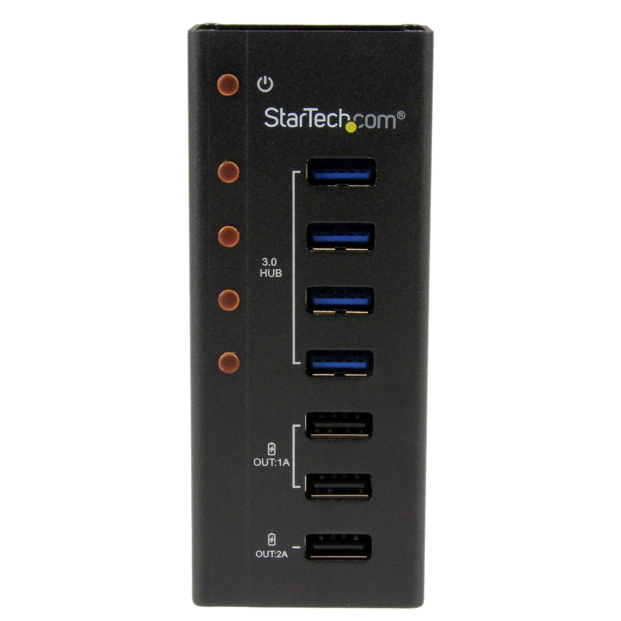 Rca Informatique - image du produit : HUB USB 3.0 ALIMENT DE 4 PORTS AVEC 3 PORTS DE RECHARGE USB