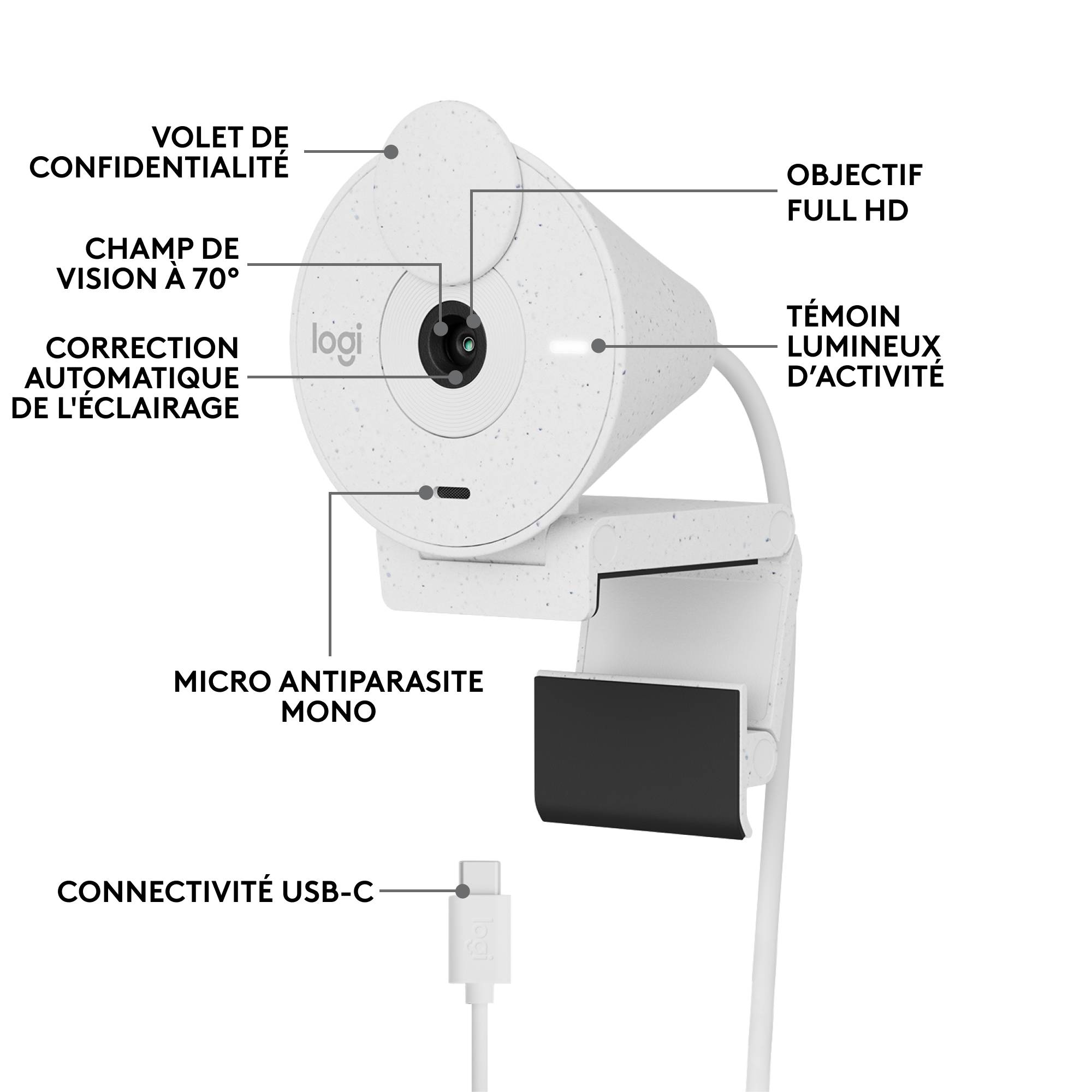 Rca Informatique - image du produit : BRIO 300 FULL HD WEBCAM -OFF-WHITE-EMEA28-935