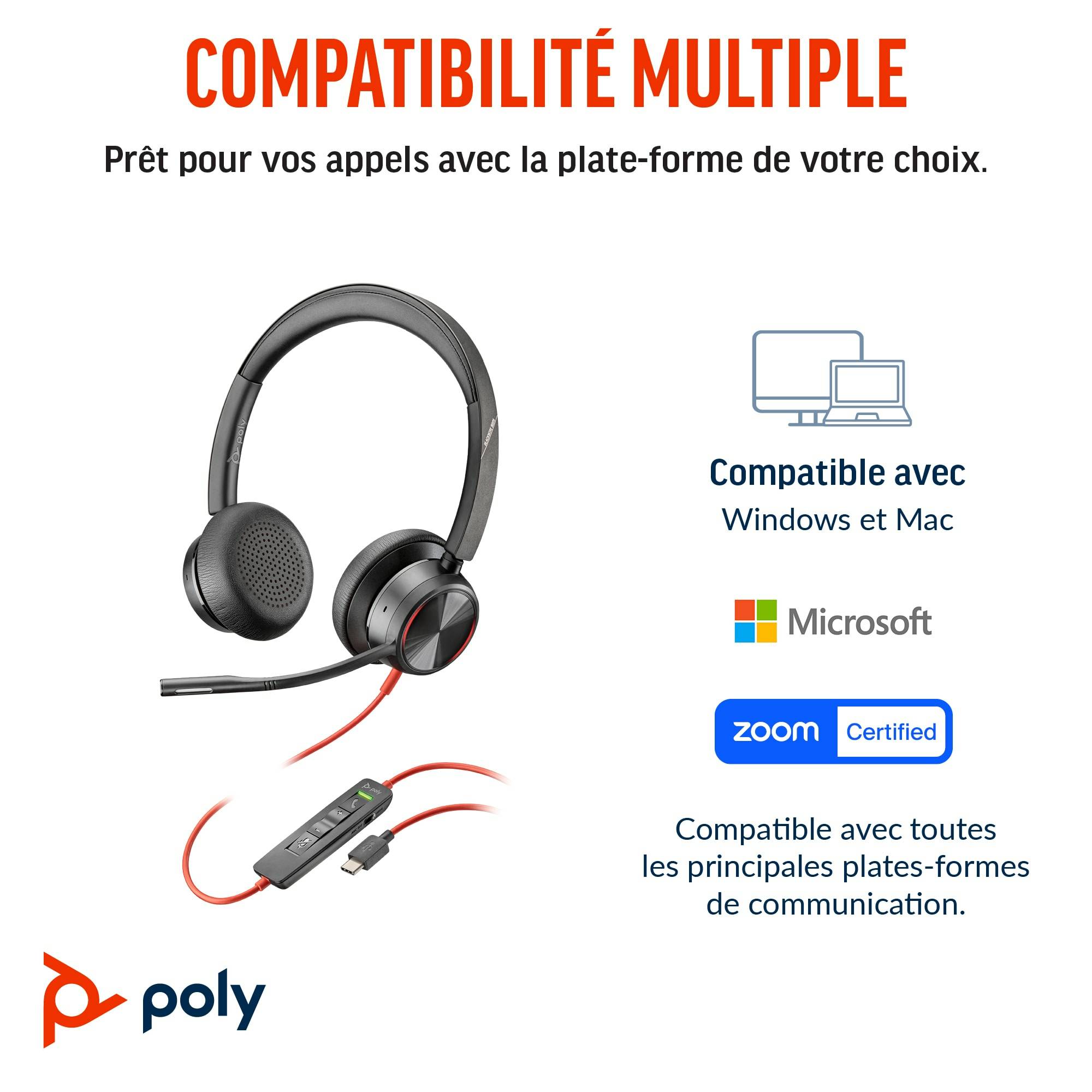 Rca Informatique - image du produit : POLY BW 8225 STEREO -M USB-C HS +USB-C/A