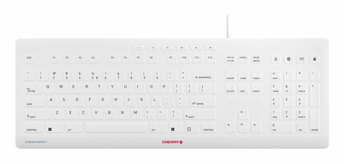 Rca Informatique - image du produit : STREAM PROTECT WIRED EURO WHITE-GREY QWERTY