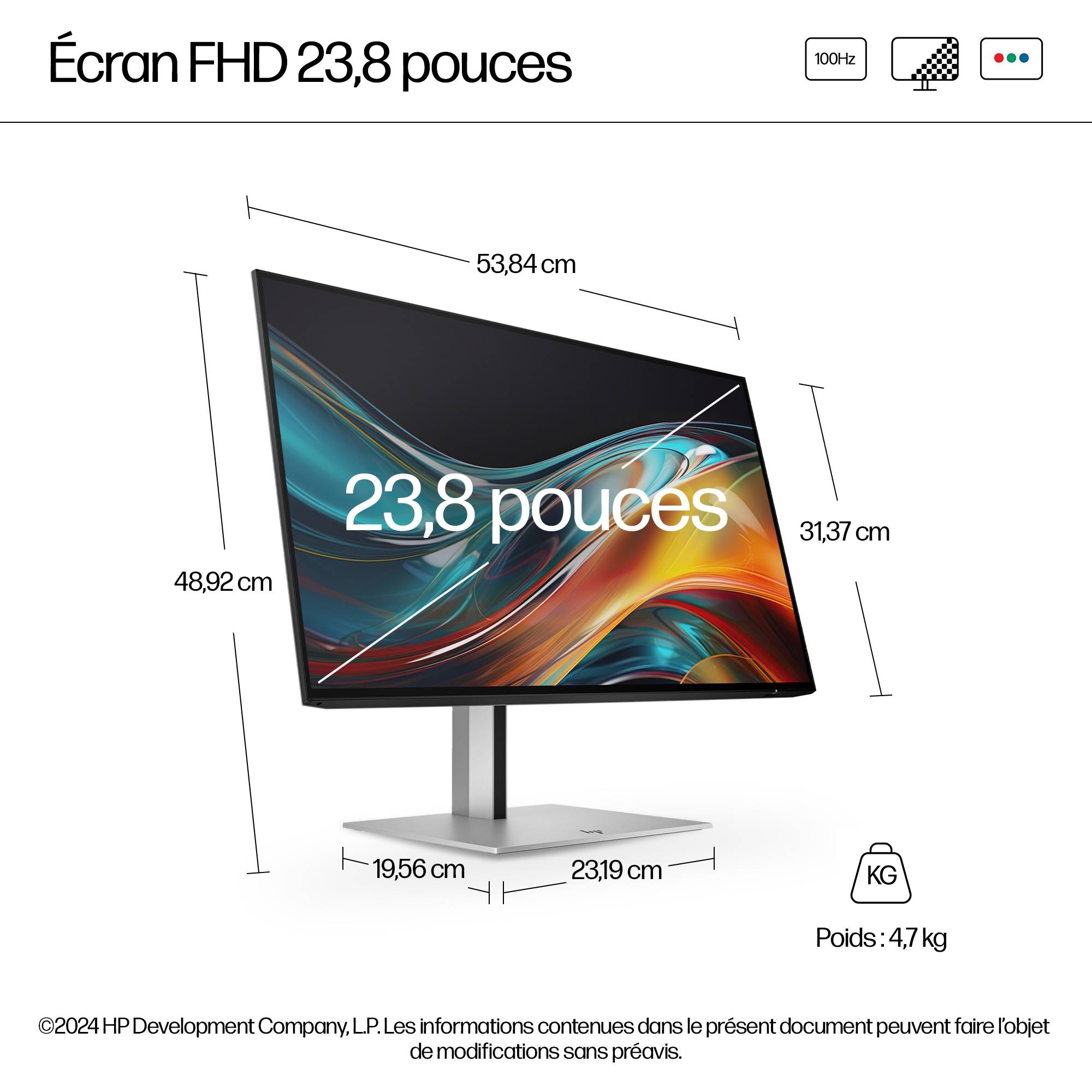 Rca Informatique - image du produit : S7 PRO 724PF FHD 23.8IN 1920X1080 16:9 HDMI/DP