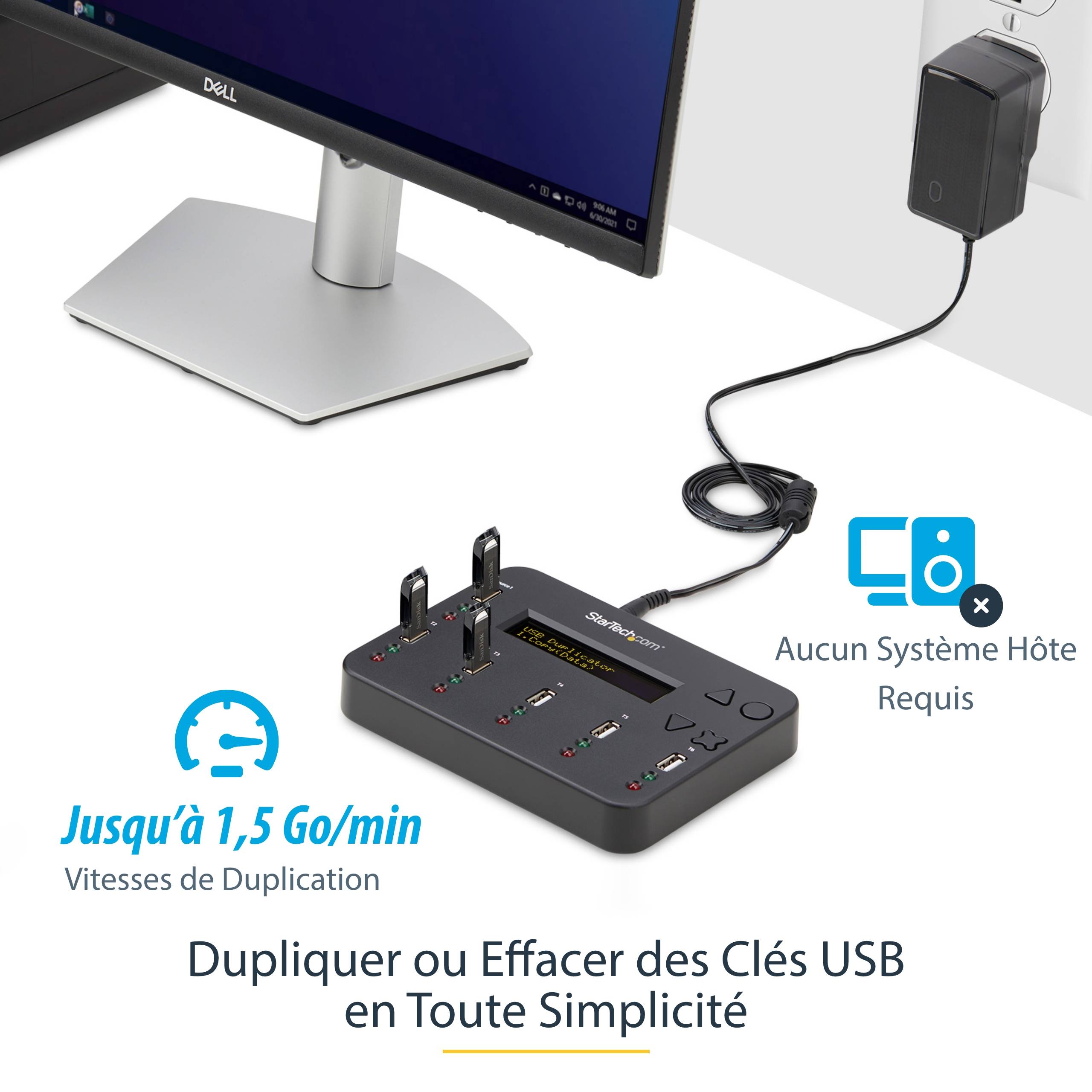 Rca Informatique - image du produit : DUPLICATEUR / COPIEUR AUTONOME DE CLES USB 1 VERS 5 / EFFACER