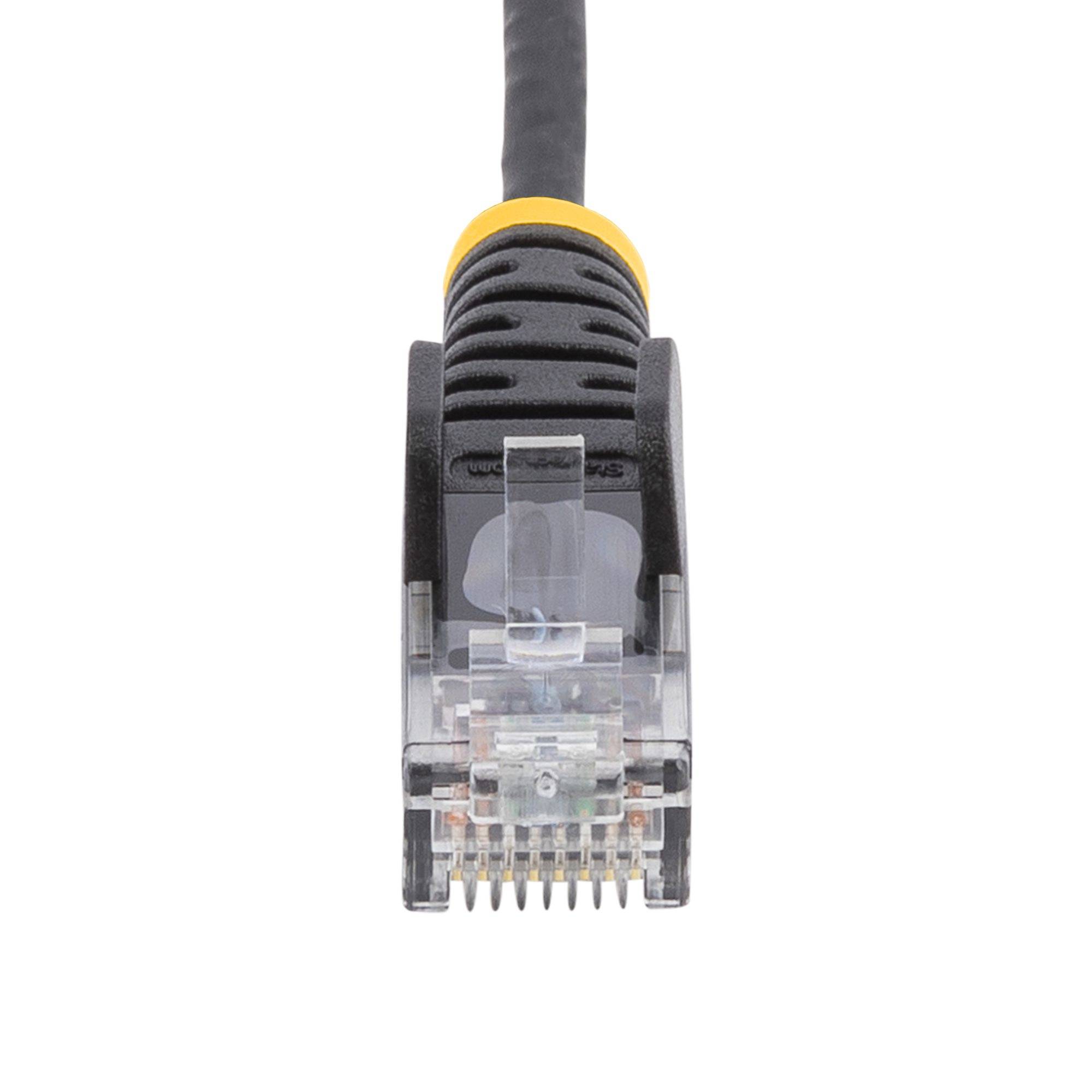 Rca Informatique - image du produit : SNAGLESS NETWORK CABLE SLIM RJ45 1M BLACK