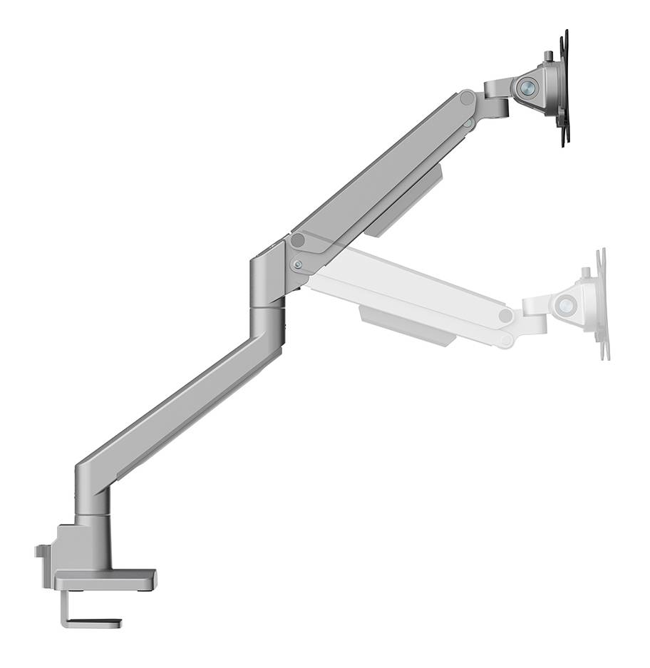 Rca Informatique - image du produit : NEXT SLIM DESK MOUNT DOUBLE DISPLAY TOPFIX CLAMP/GROMM SILVE