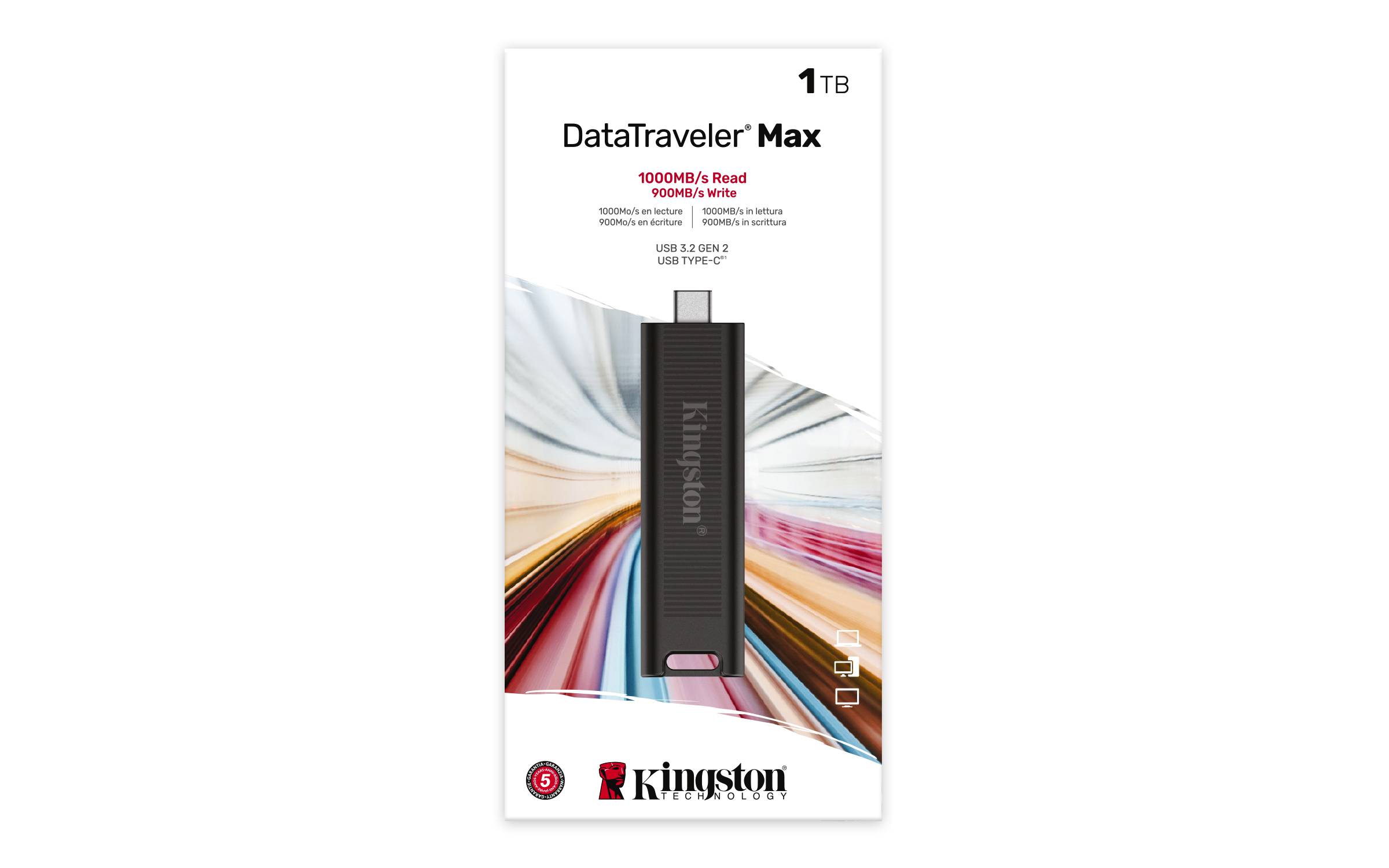 Rca Informatique - image du produit : 1TB USB 3.2 DATATRAVELER MAX GEN 2