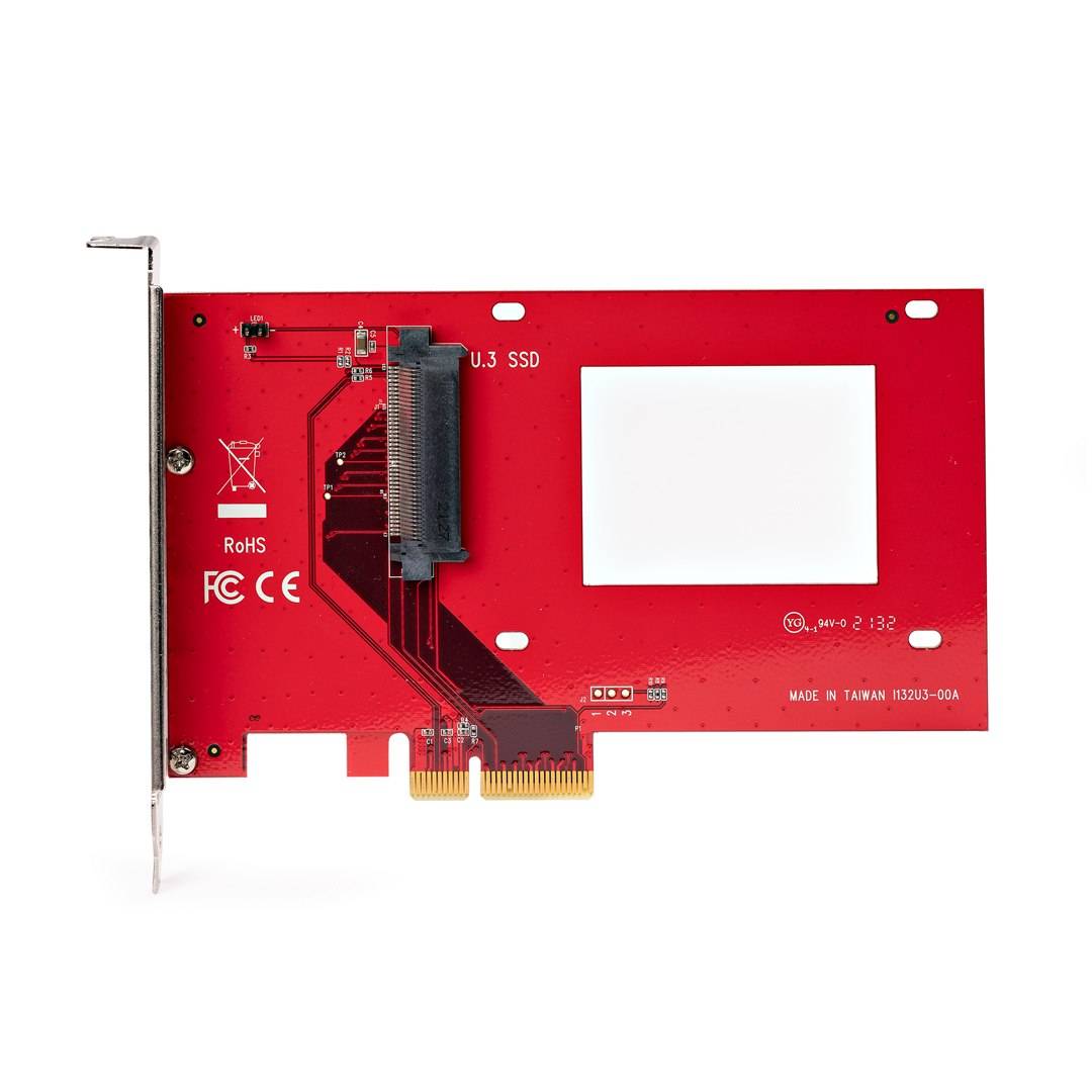 Rca Informatique - image du produit : U.3 TO PCIE ADAPTER CARD - PCI EXPRESS 4.0 U.3 NVME SSDS