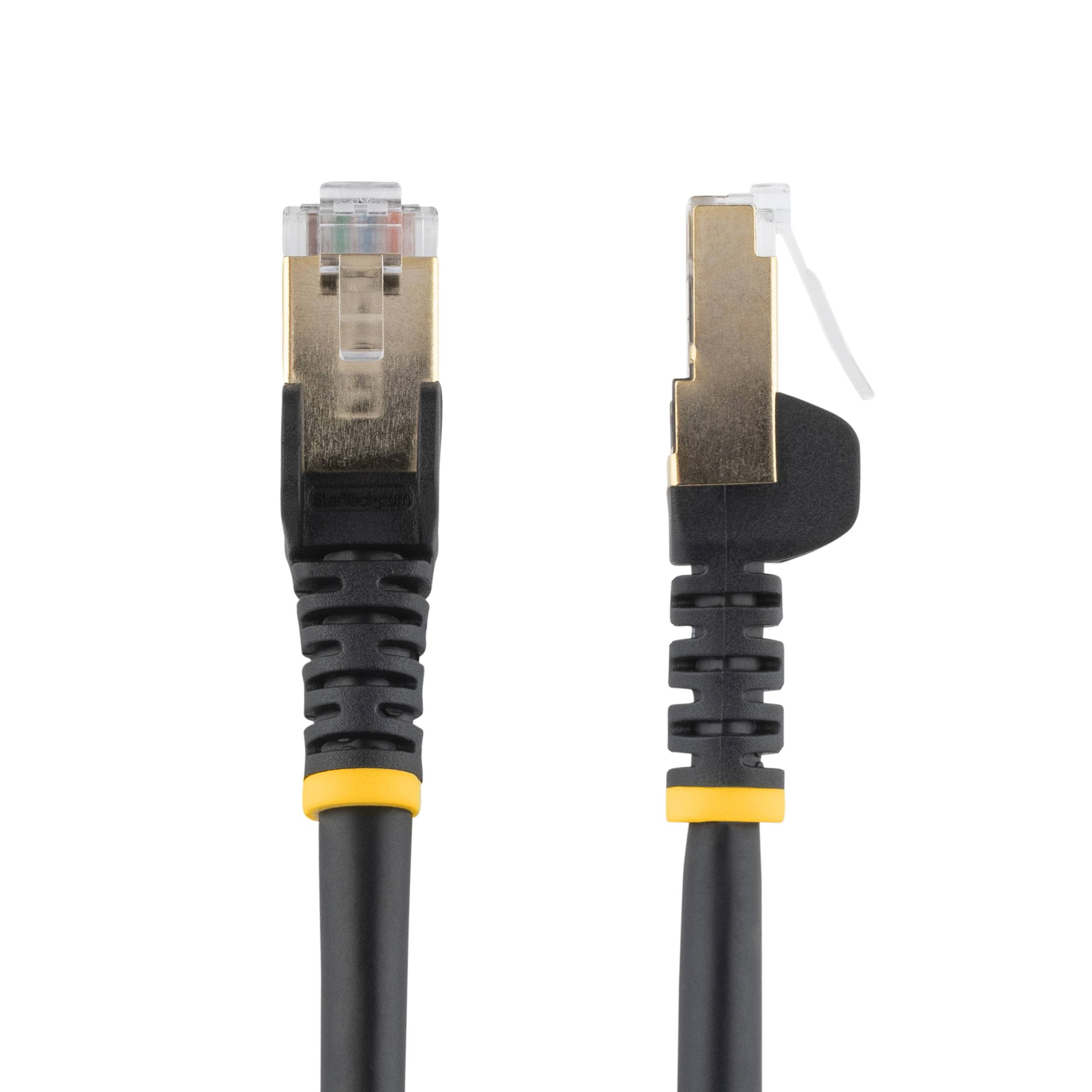 Rca Informatique - image du produit : 2M CAT6A PATCH CABLE - BLACK CAT 6A NETWORK CABLE - STP