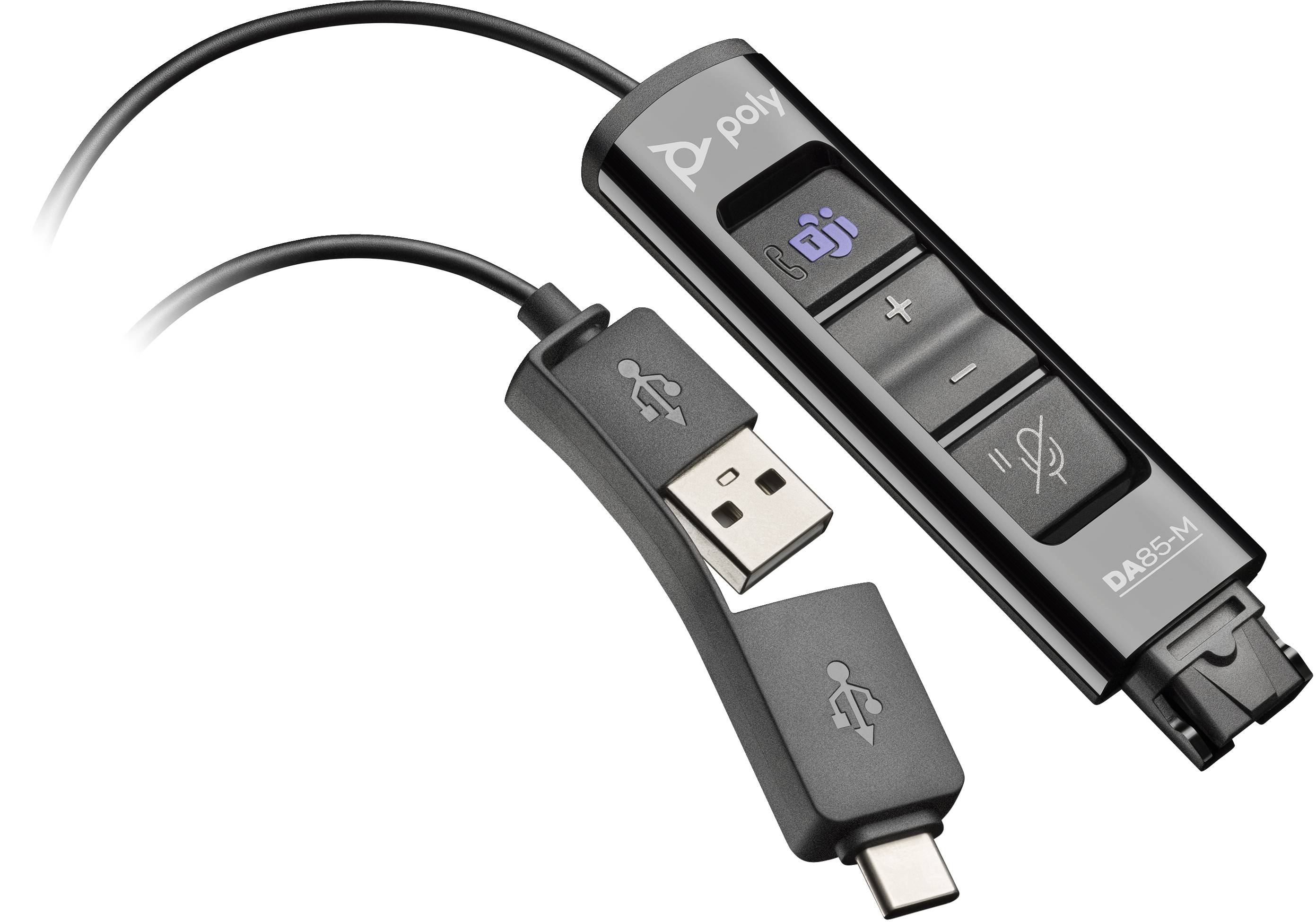 Rca Informatique - image du produit : DA85-M TEAMS CERTIFIED USB TO QD SMART DIGITAL HEADSET ADAPTOR