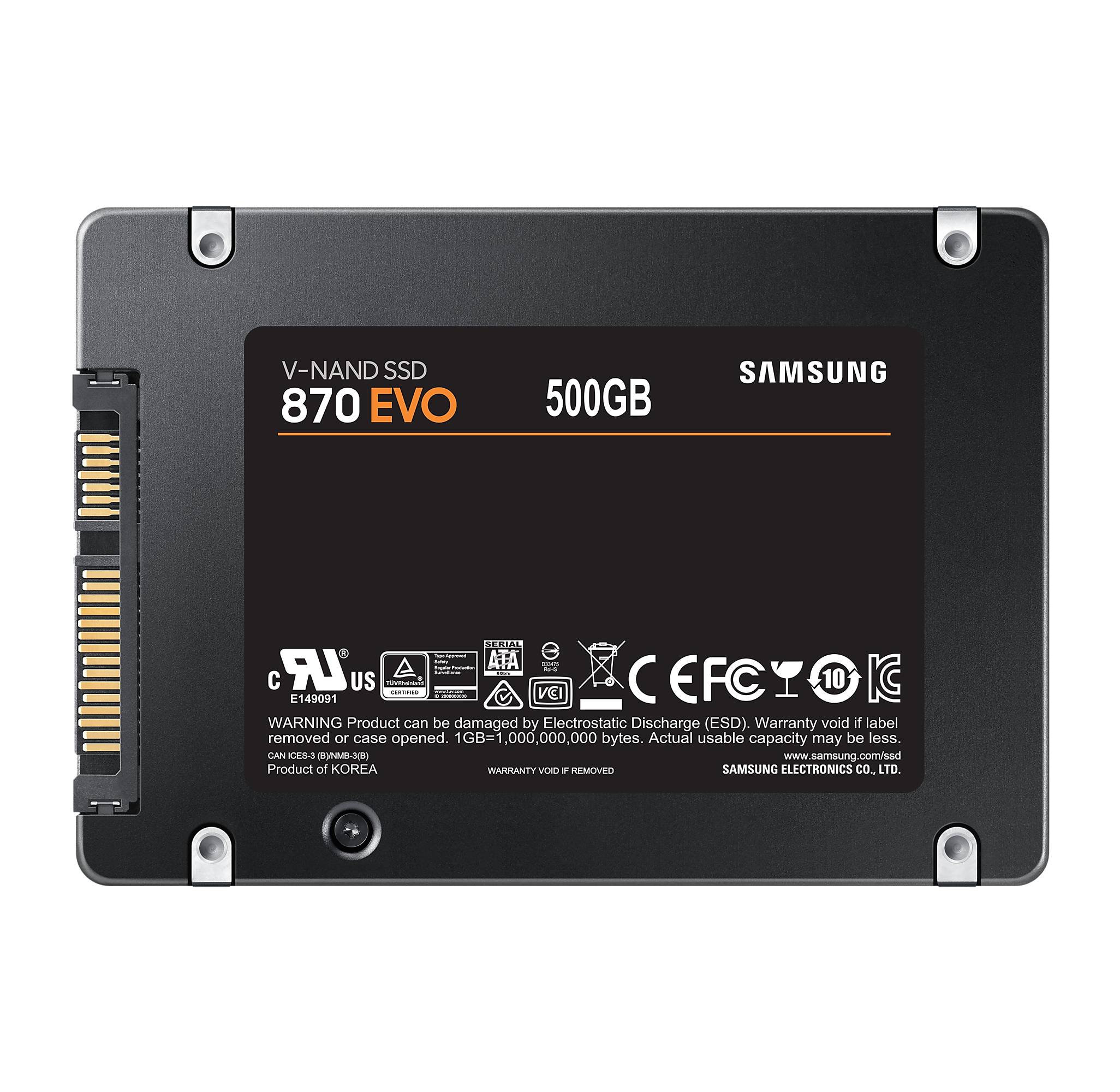 Rca Informatique - image du produit : SSD 870 EVO 2.5IN 500GB SATA 6 GB/S V-NAND MLC