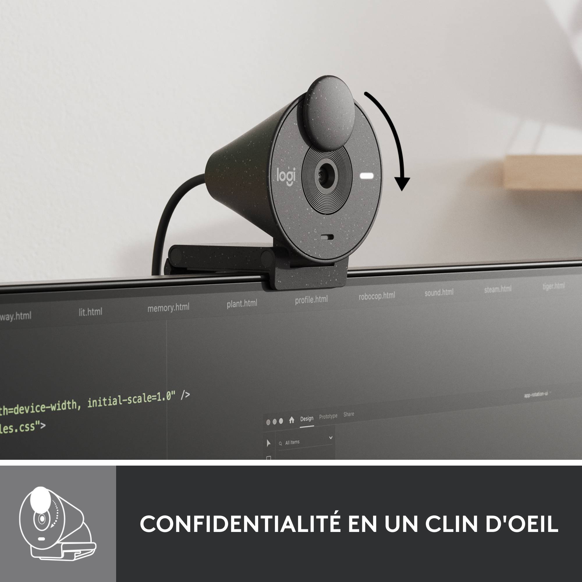 Rca Informatique - image du produit : BRIO 300 FULL HD WEBCAM -GRAPHITE-EMEA28-935