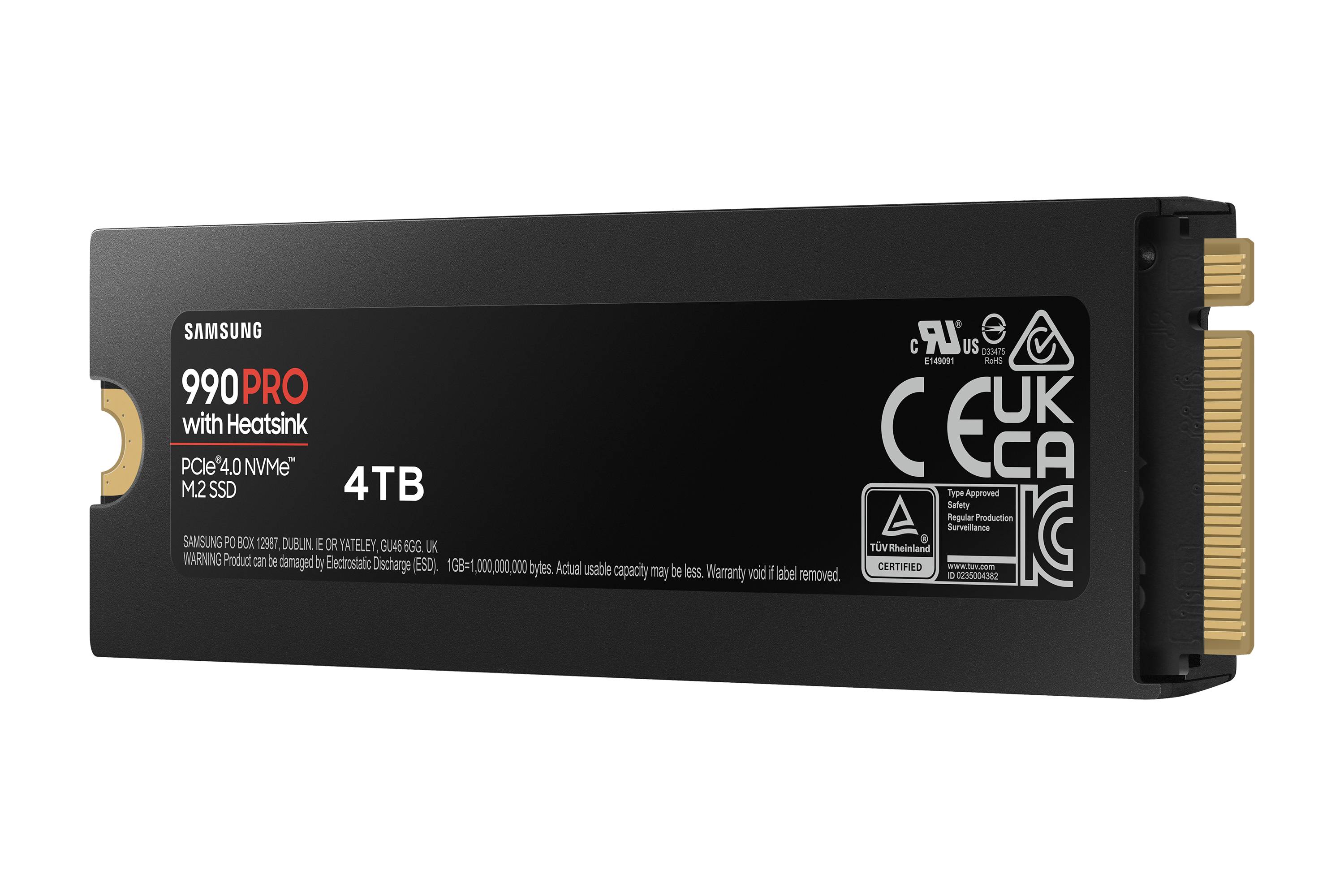 Rca Informatique - image du produit : SSD 4TB 990 PRO PCIE 4.0 X4 NVME 2.0 M.2 2280 +HEATSINK