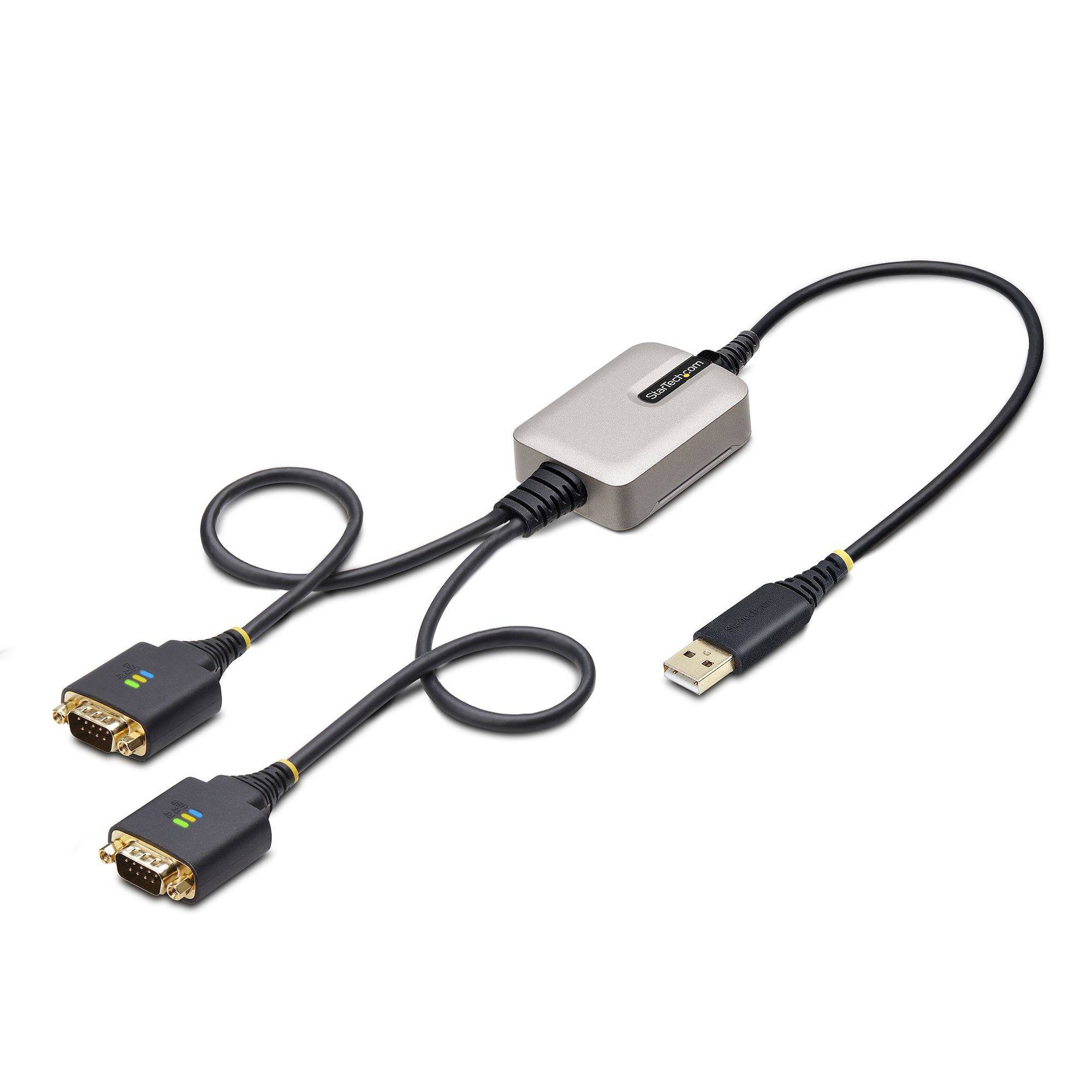 Rca Informatique - image du produit : 2FT 2-PORT USB SERIAL CABLE USB TO DUAL DB9 RS232 ADAPTER