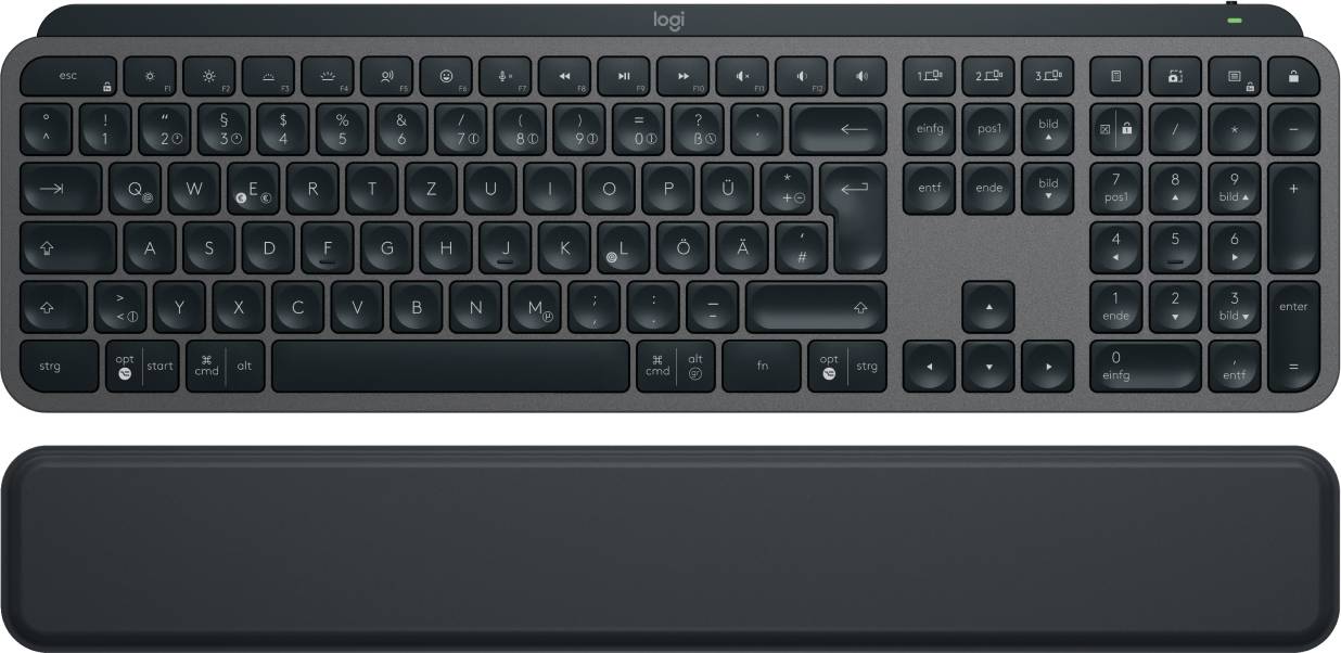 Rca Informatique - image du produit : MX KEYS S - GRAPHITE - DEU - BT - N/A CENTRAL-419 PLUS PALMREST