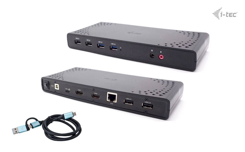 Rca Informatique - Image du produit : USB 3.0/USB-C/TB 2X HDMI DOCKING STATION + PD 100W