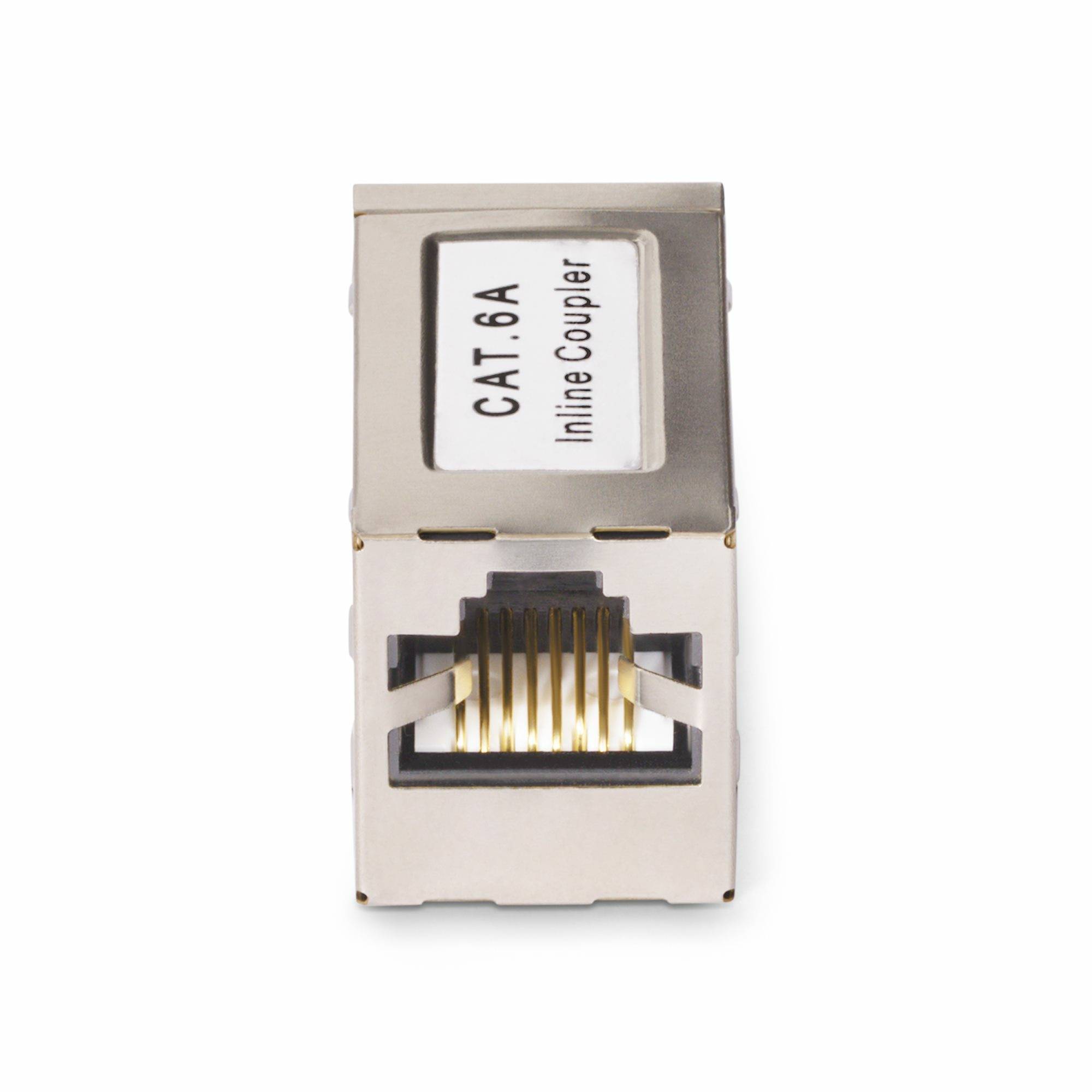 Rca Informatique - image du produit : SHIELDED RJ45 COUPLER CAT6A ETHERNET COUPLER F/F