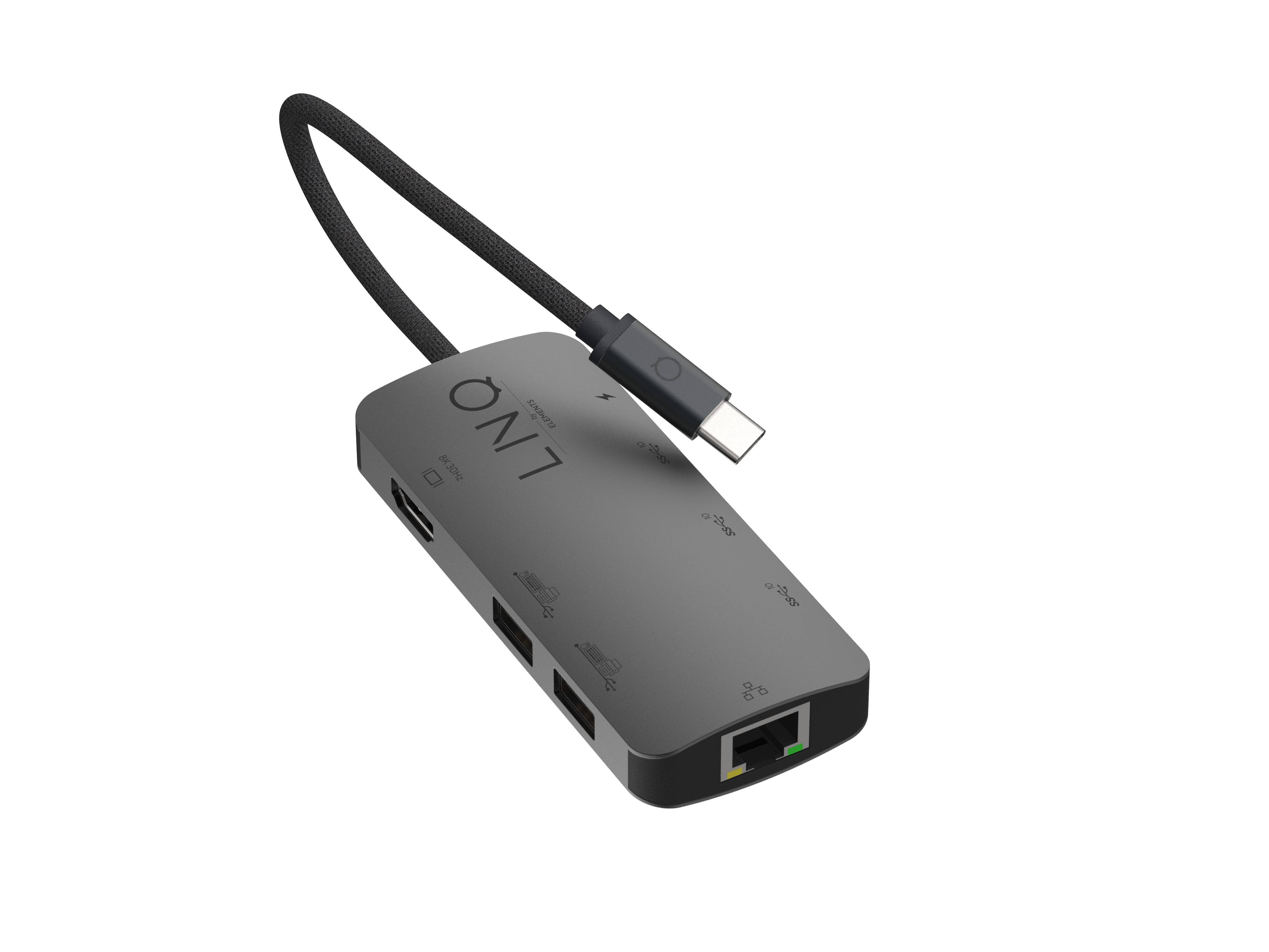 Rca Informatique - image du produit : 8IN1 USB-C HUB 8K HDMI/RJ45 LINQ - GREY