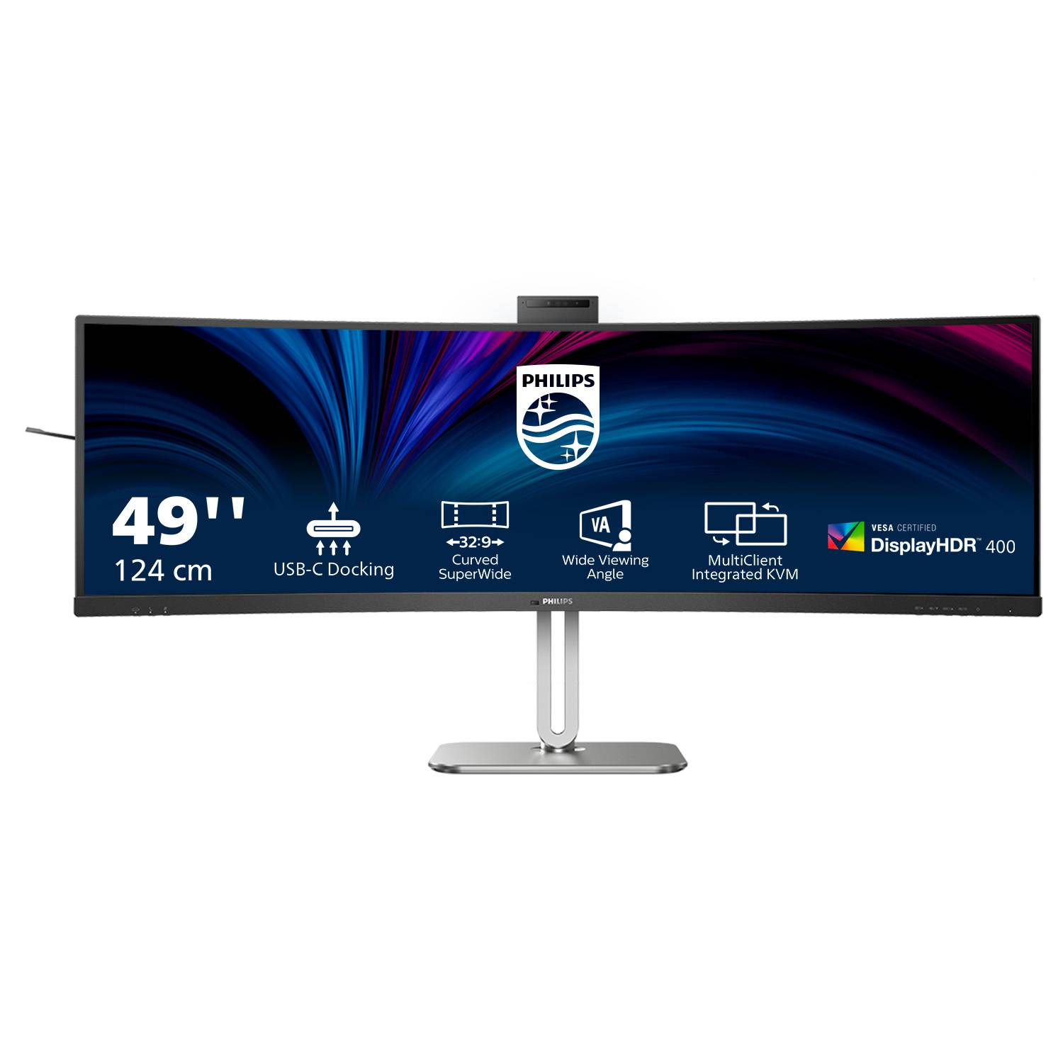 Rca Informatique - image du produit : 49B2U5900CH 48.8IN CURV VA 5K 450CD/2HDMI/2USB/USB-C/HAS