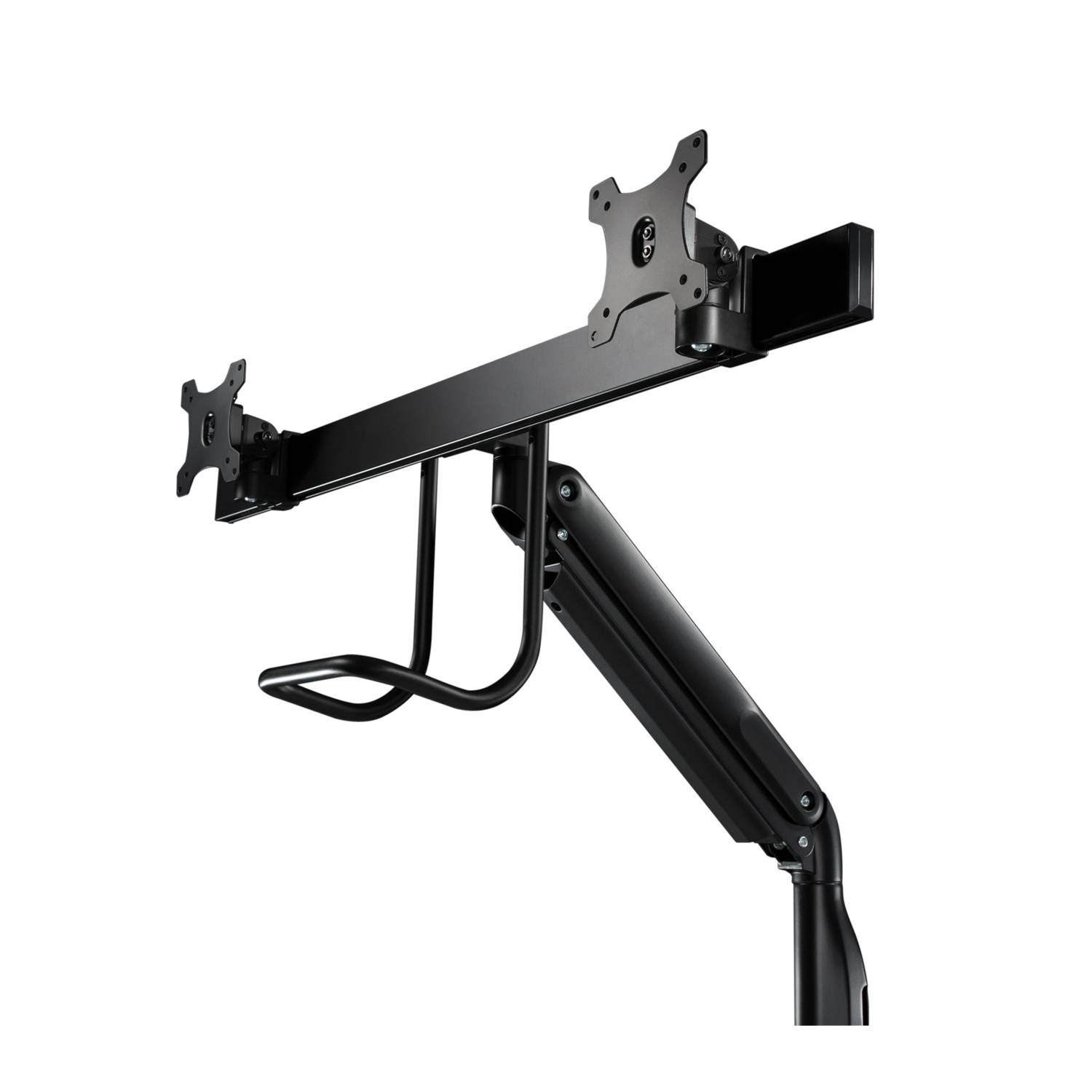 Rca Informatique - Image du produit : DUAL MONITOR GAS SPRING MOUNT ERGO CROSSBAR HANDLE FULL MOTION