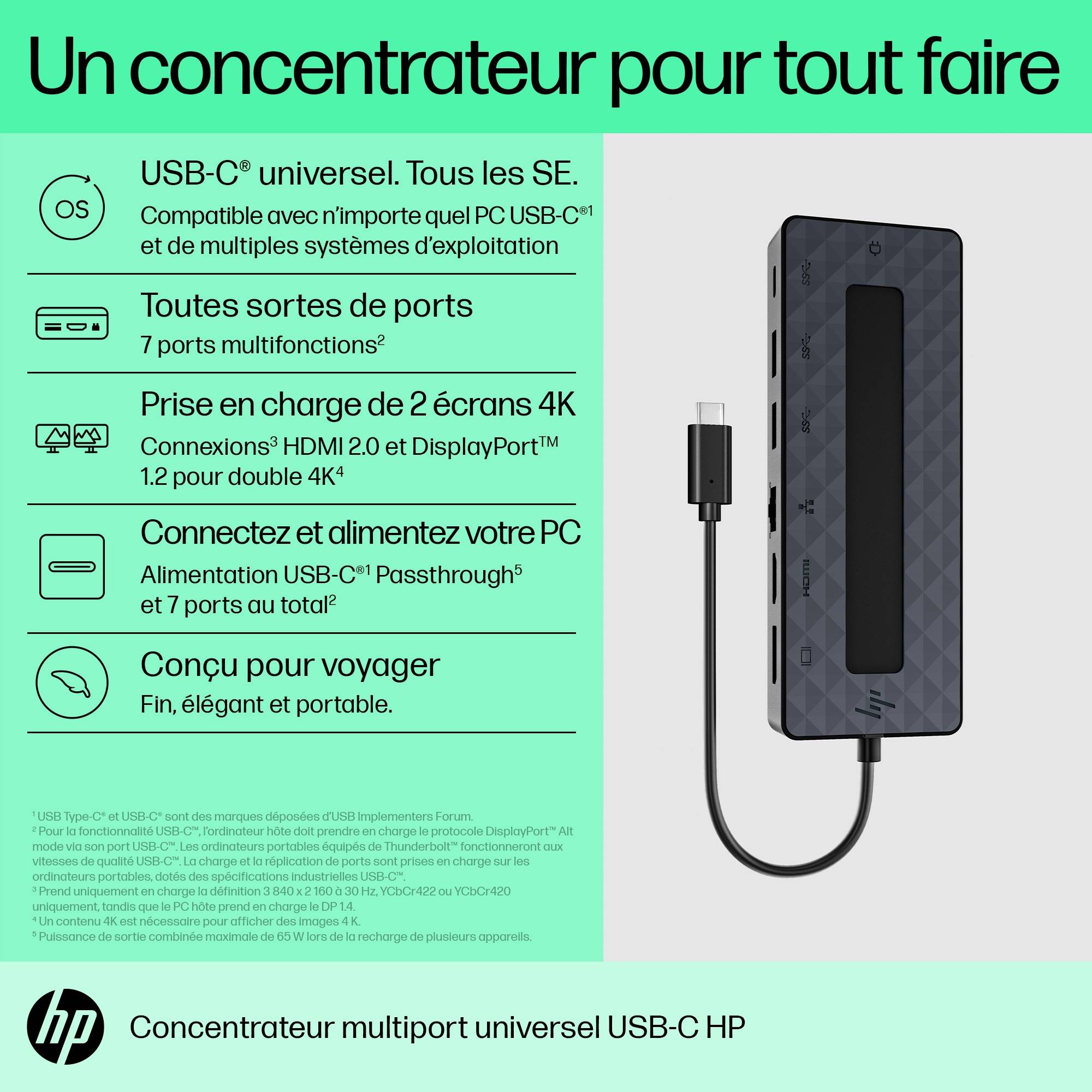 Rca Informatique - image du produit : UNIV USB-C MULTIPORT HUB