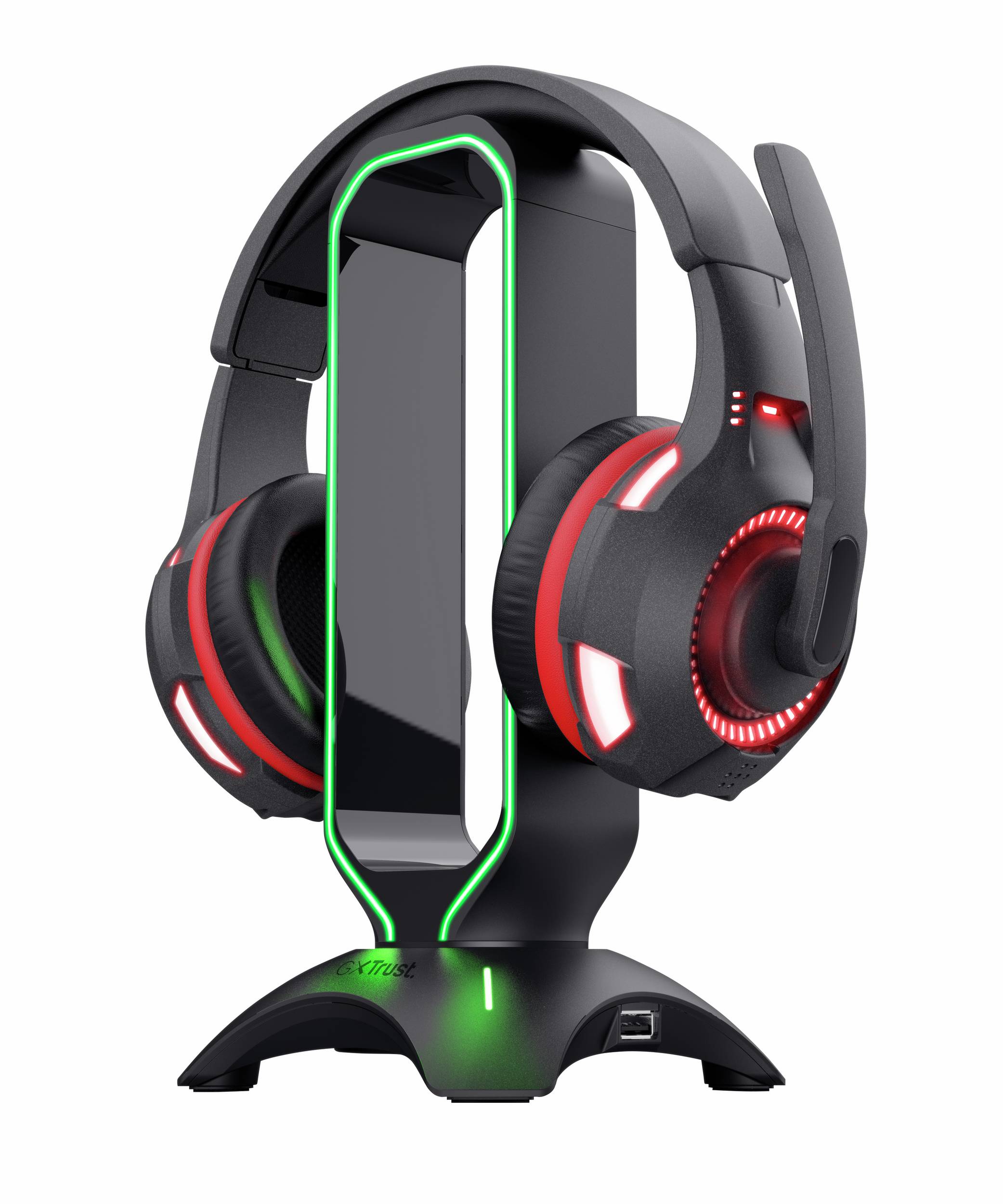 Rca Informatique - image du produit : CINTAR RGB GAMING STAND FOR HEADSET WITH 2 USB PORTS