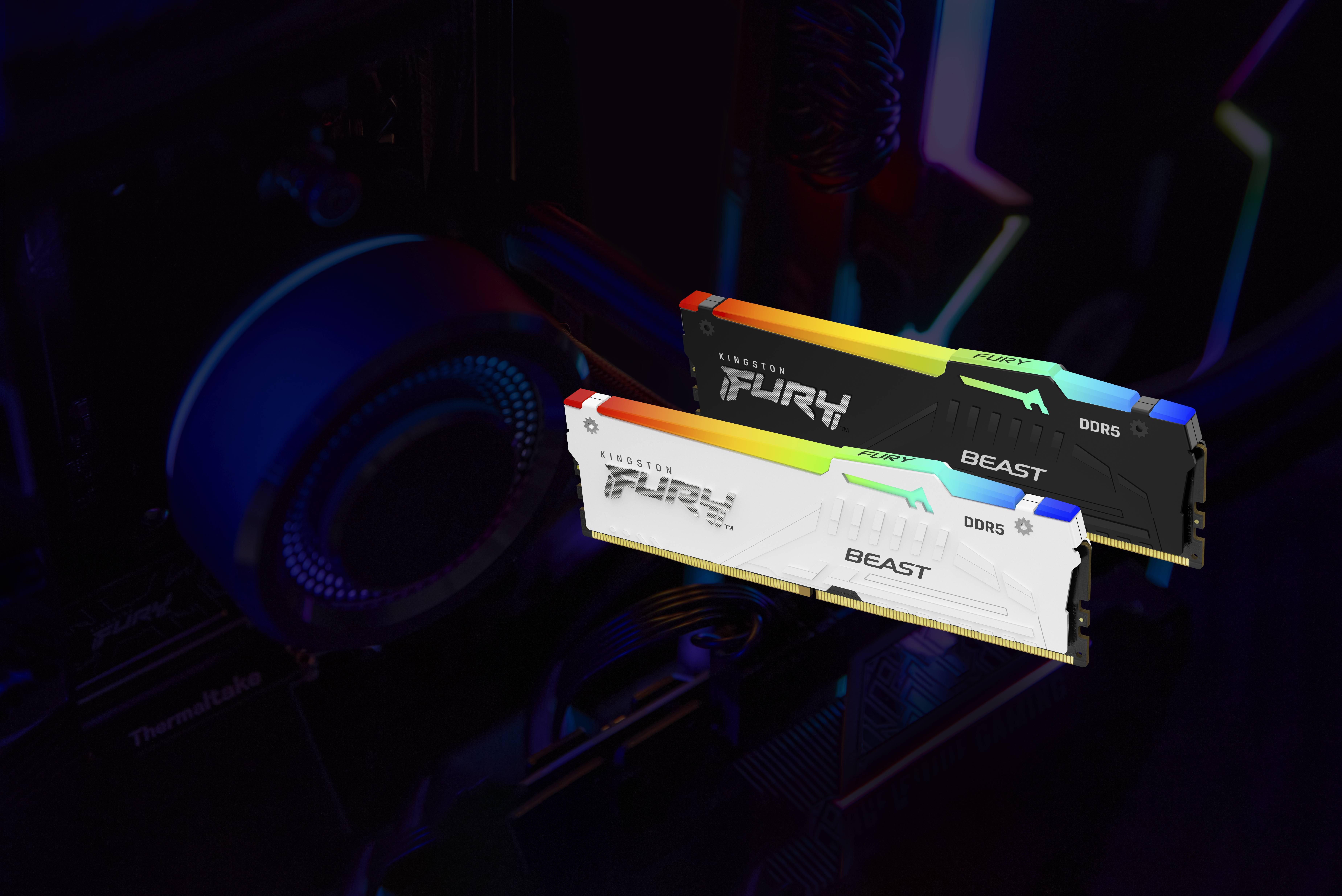 Rca Informatique - image du produit : 32GB DDR5-6000MT/S CL36 DIMM FURY BEAST WHITE RGB EXPO