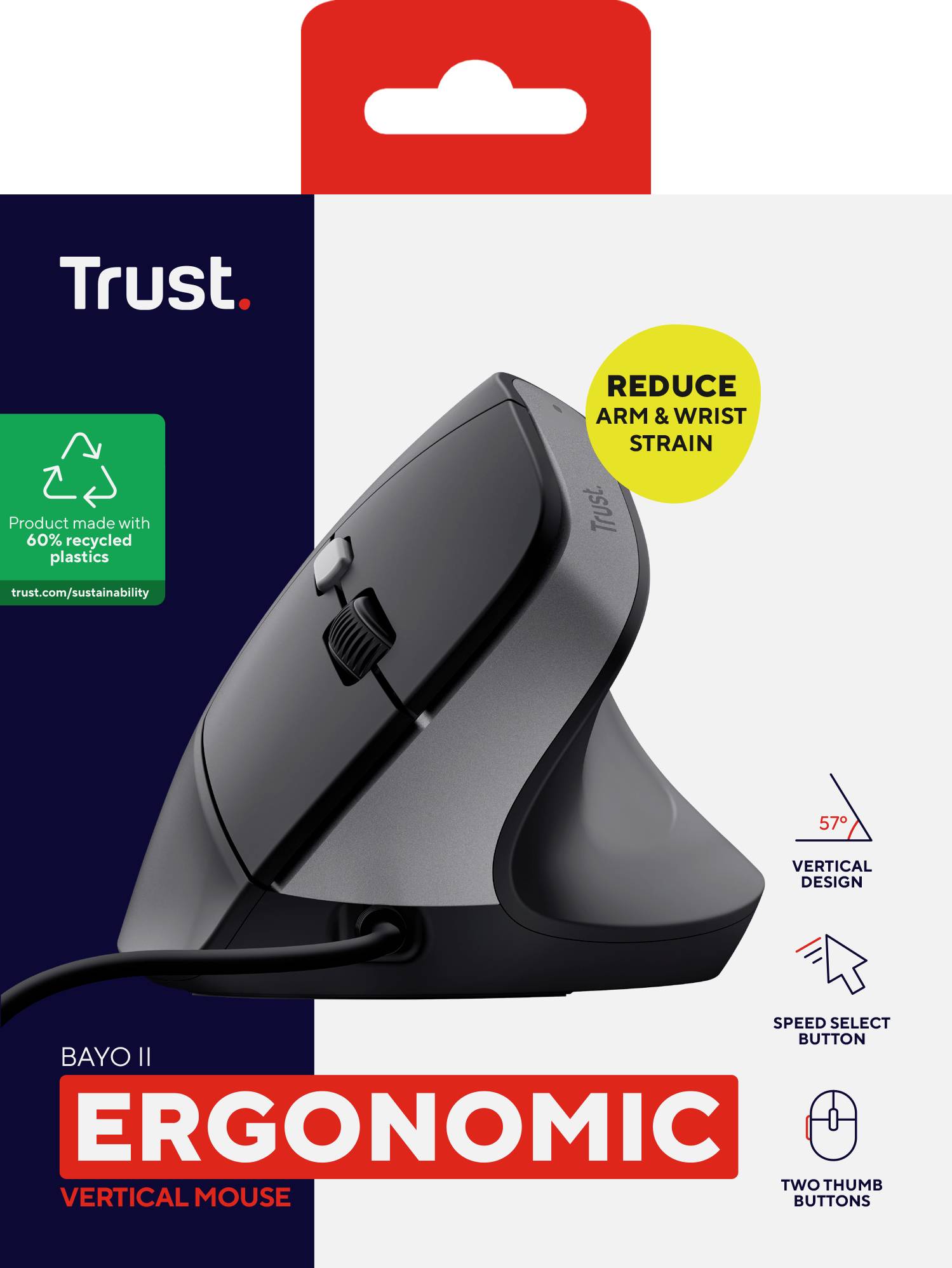 Rca Informatique - image du produit : BAYO II ERGONOMIC MOUSE