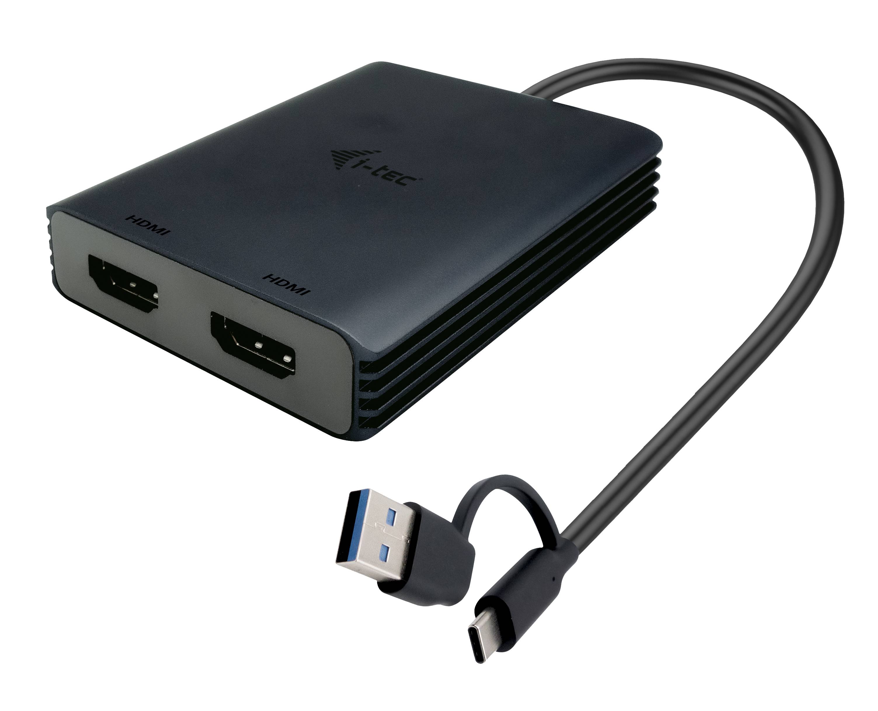 Rca Informatique - image du produit : I-TEC USB-A/C 2X HDMI ADAPTER DUAL 4K HDMI VIDEO ADAPTER