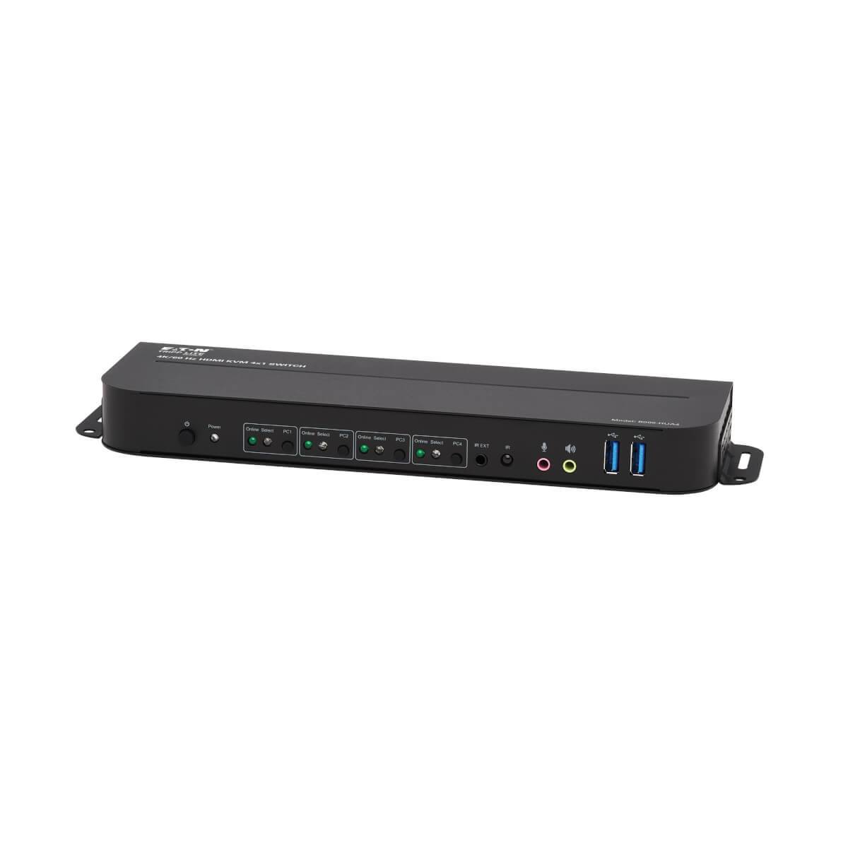 Rca Informatique - image du produit : 4PT HDMI/USB KVM SWITCH 4K 60HZ HDR HDCP 2.2 IR USB SHARING