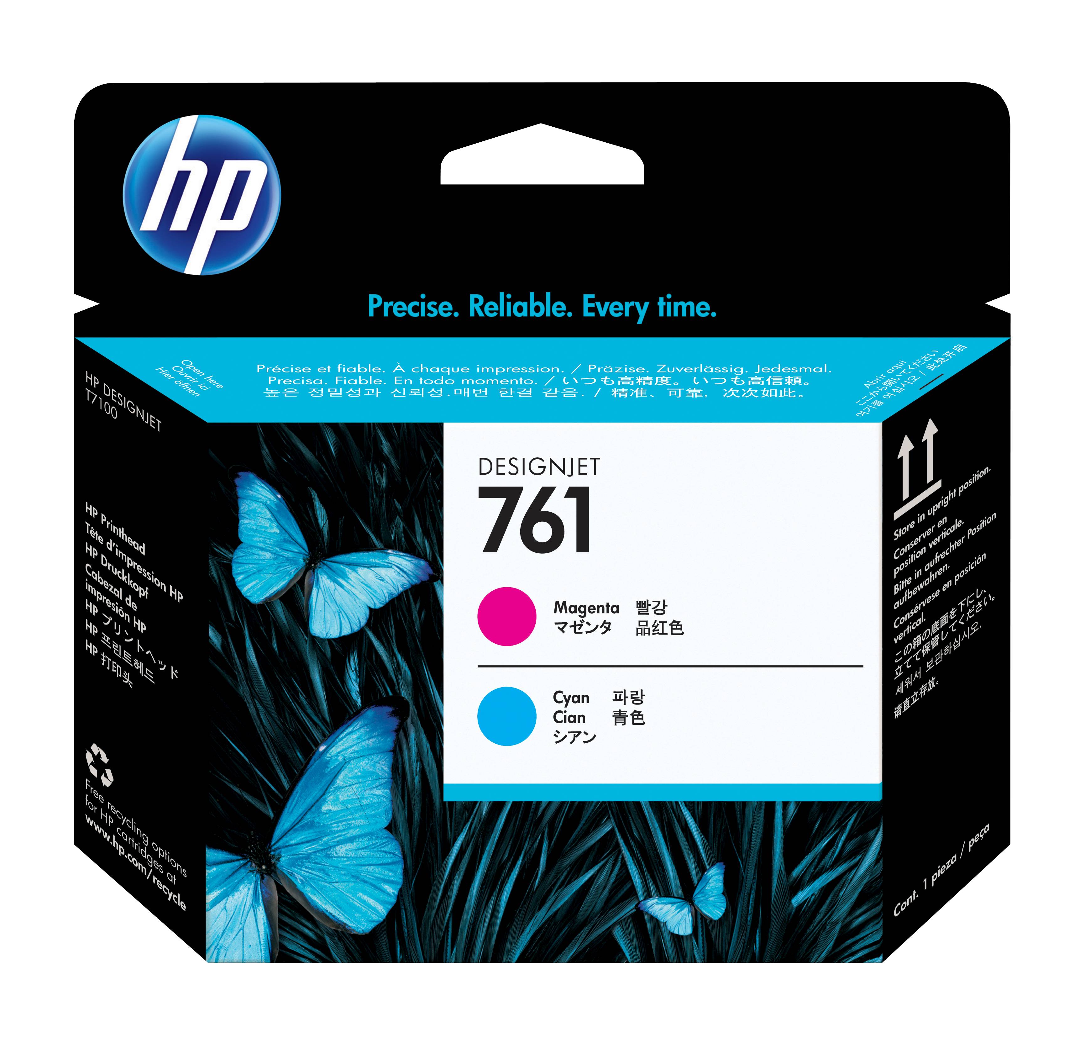 Rca Informatique - image du produit : PRINT HEAD NO 761 CYAN MAGENTA FOR DESIGNJET